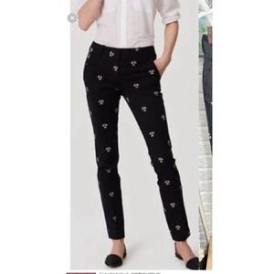 Loft NWT Marisa black flower skinny pant